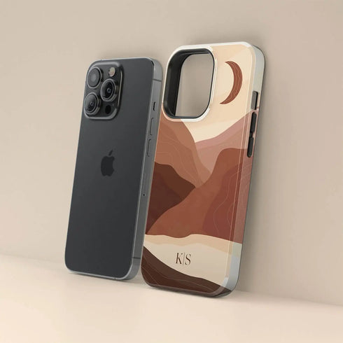 Boho Landscape Custom Initials iPhone Case